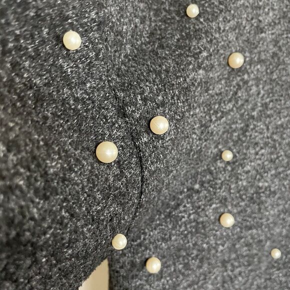 ZARA Pearl Buttery Soft Touch Sweater Charcoal Grey Oversized 3/4 Sleeves SZ S - Picture 8 of 12